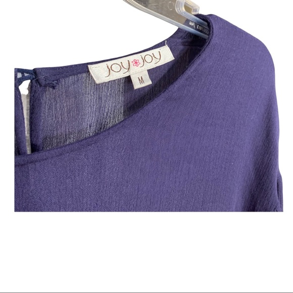 Joy Joy blue peasant blouse with embroidered detail size medium - Picture 5 of 7